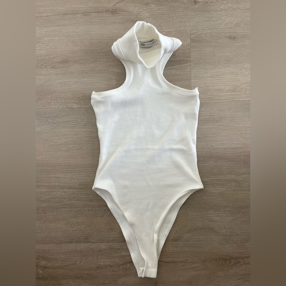 Zara White Turtleneck Bodysuit
